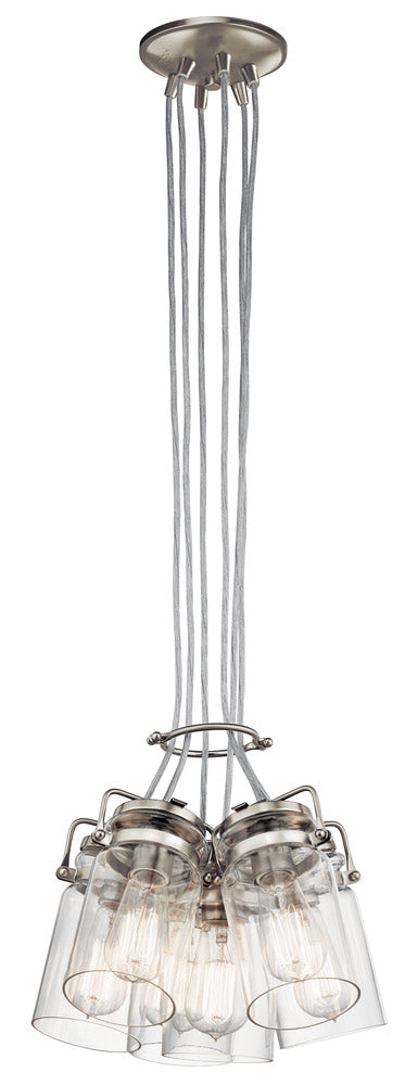 Brinley 12 in. 6 Lights Pendant Light Nickel Finish - Bees Lighting