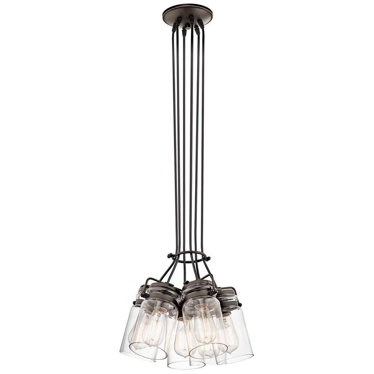 Brinley 12 in. 6 Lights Pendant Light Bronze Finish - Bees Lighting
