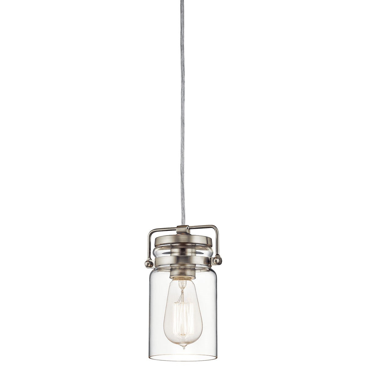 Brinley 5 in. Pendant Light Nickel Finish - Bees Lighting
