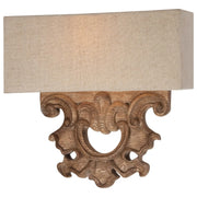 Abbott Place 12" 2-Light Wall Sconce, Classic Oak Patina Finish - Bees Lighting