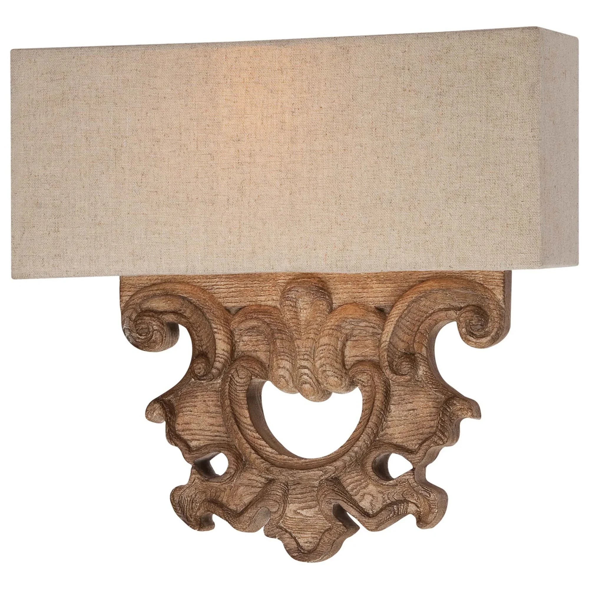 Abbott Place 12" 2-Light Wall Sconce, Classic Oak Patina Finish - Bees Lighting