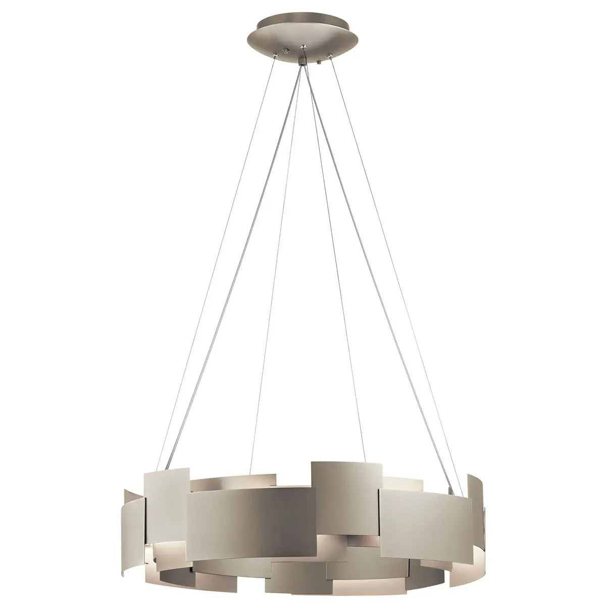 Moderne 27 In. LED Chandelier Nickel Finish - Bees Lighting
