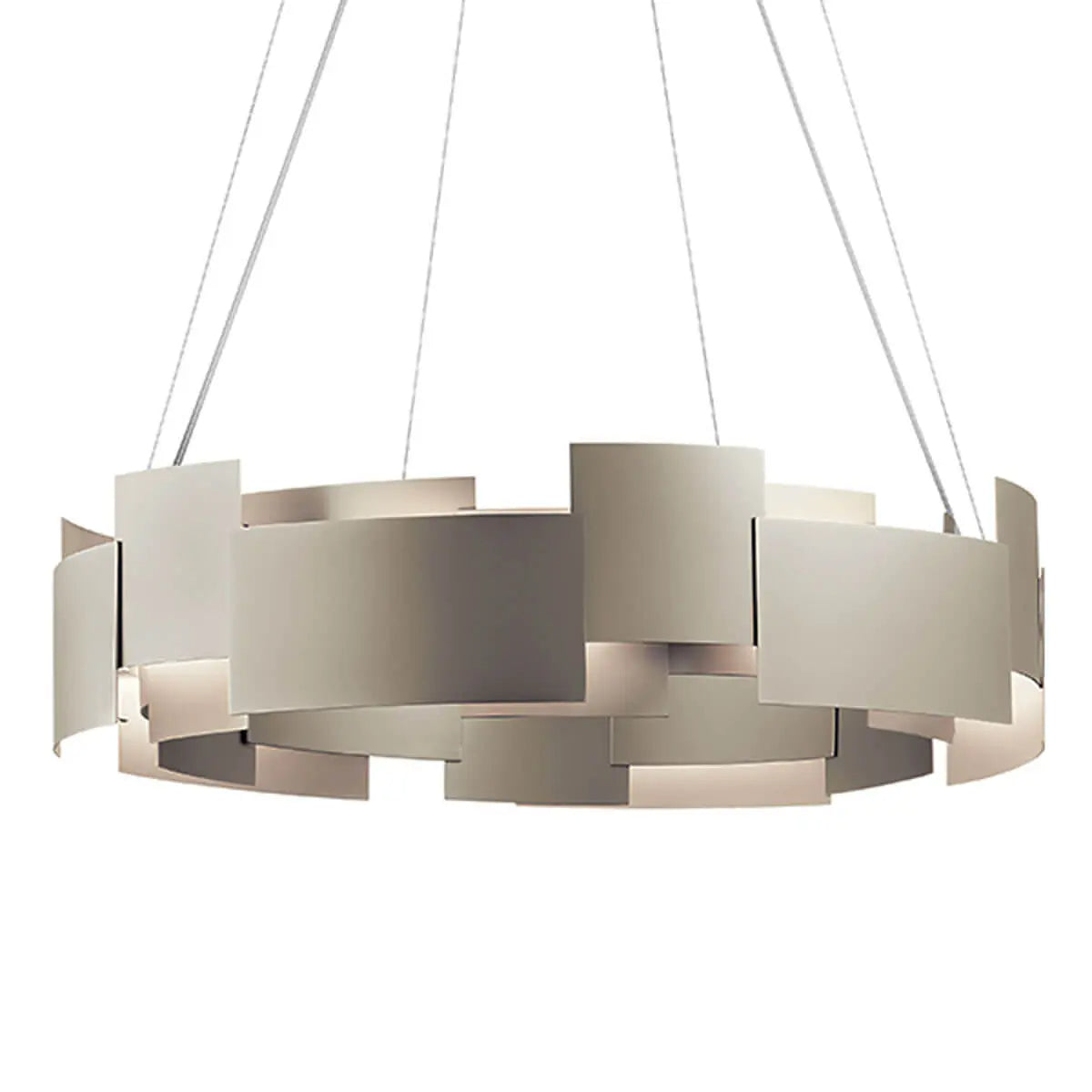Moderne 27 In. LED Chandelier Nickel Finish - Bees Lighting
