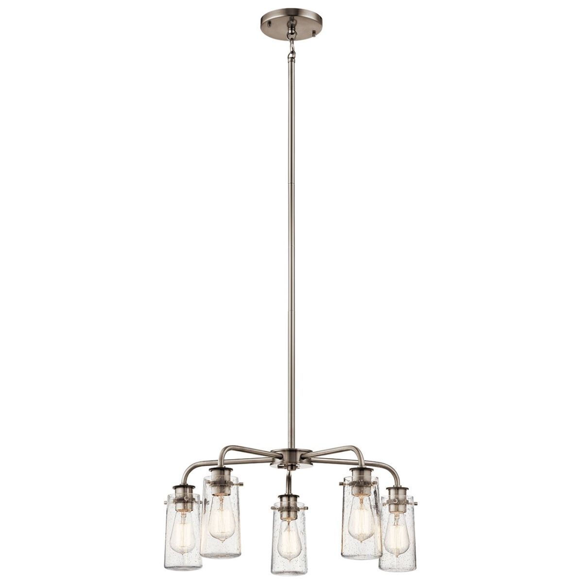 Braelyn 25 in. 5 Lights Chandelier Silver Finish - Bees Lighting
