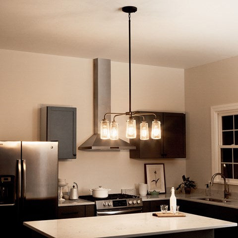 Braelyn 25 in. 5 Lights Chandelier Silver Finish - Bees Lighting