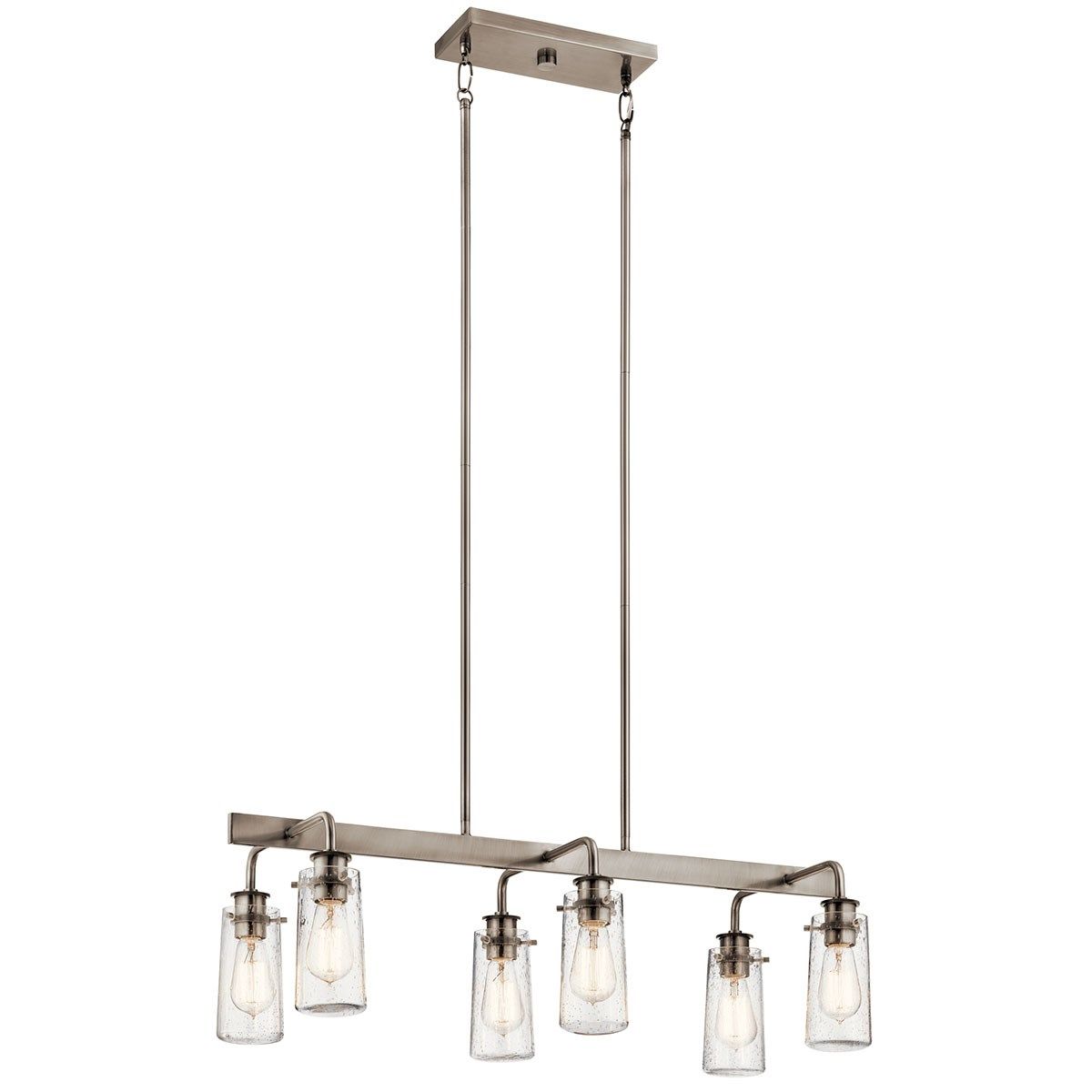 Braelyn 34 in. 6 Lights Chandelier Silver Finish - Bees Lighting