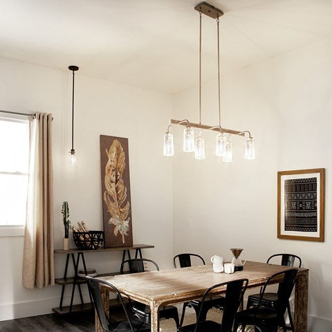 Braelyn 34 in. 6 Lights Chandelier Silver Finish - Bees Lighting