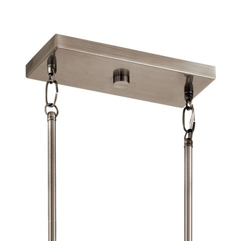 Braelyn 34 in. 6 Lights Linear Chandelier Silver Finish - Bees Lighting