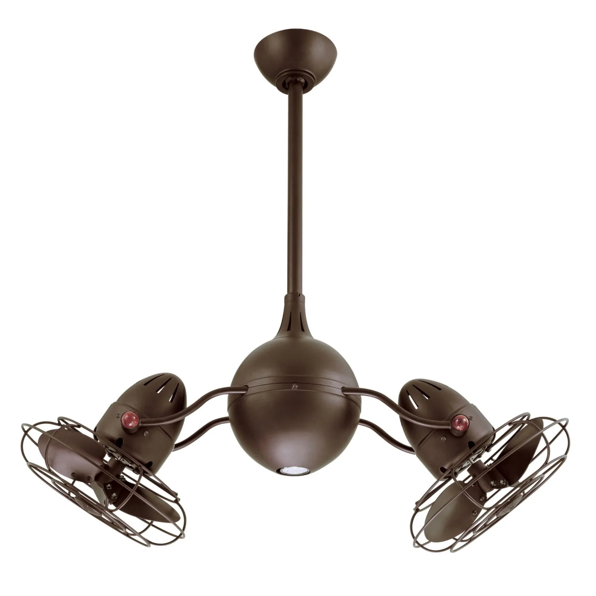 Acqua 37" Rotational Dual Ceiling Fan with Light, Textured Bronze - Bees Lighting