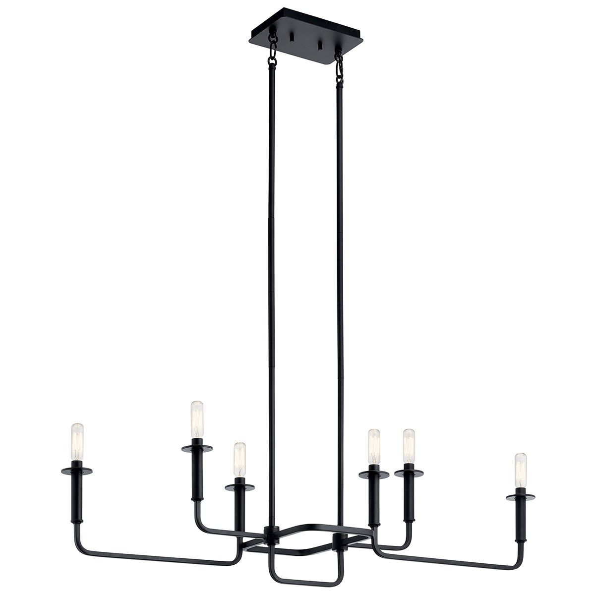 Alden 39 in. 6 Lights Chandelier Black Finish - Bees Lighting