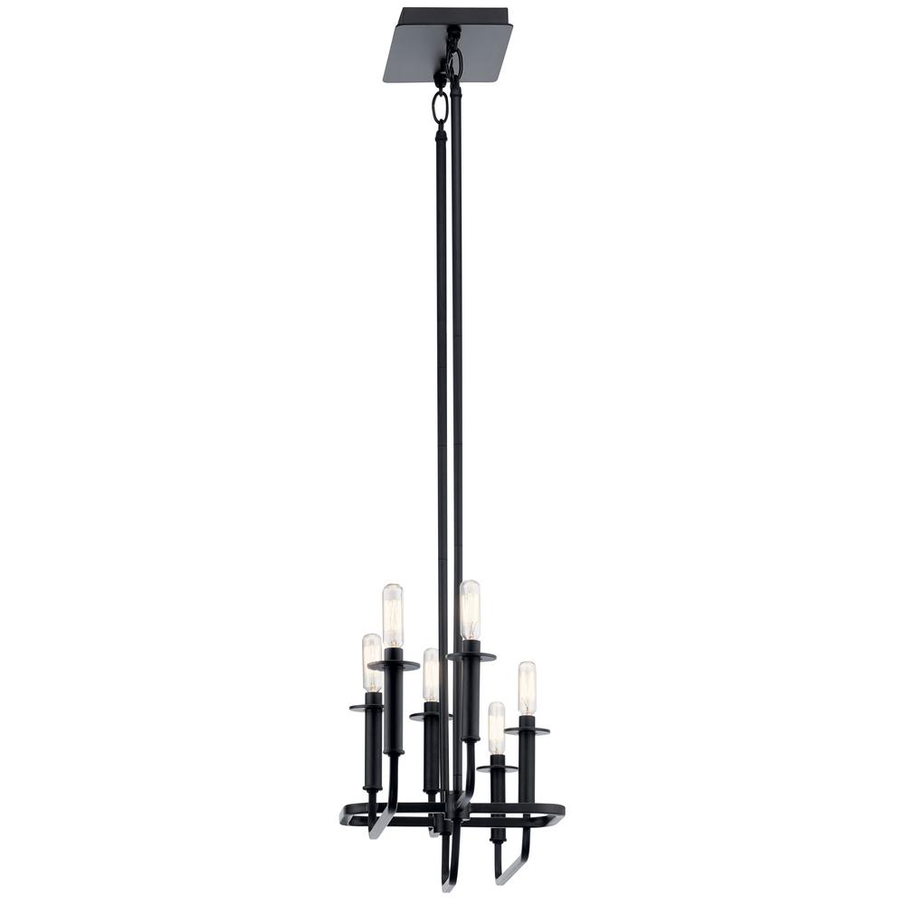 Alden 39 in. 6 Lights Chandelier Black Finish - Bees Lighting