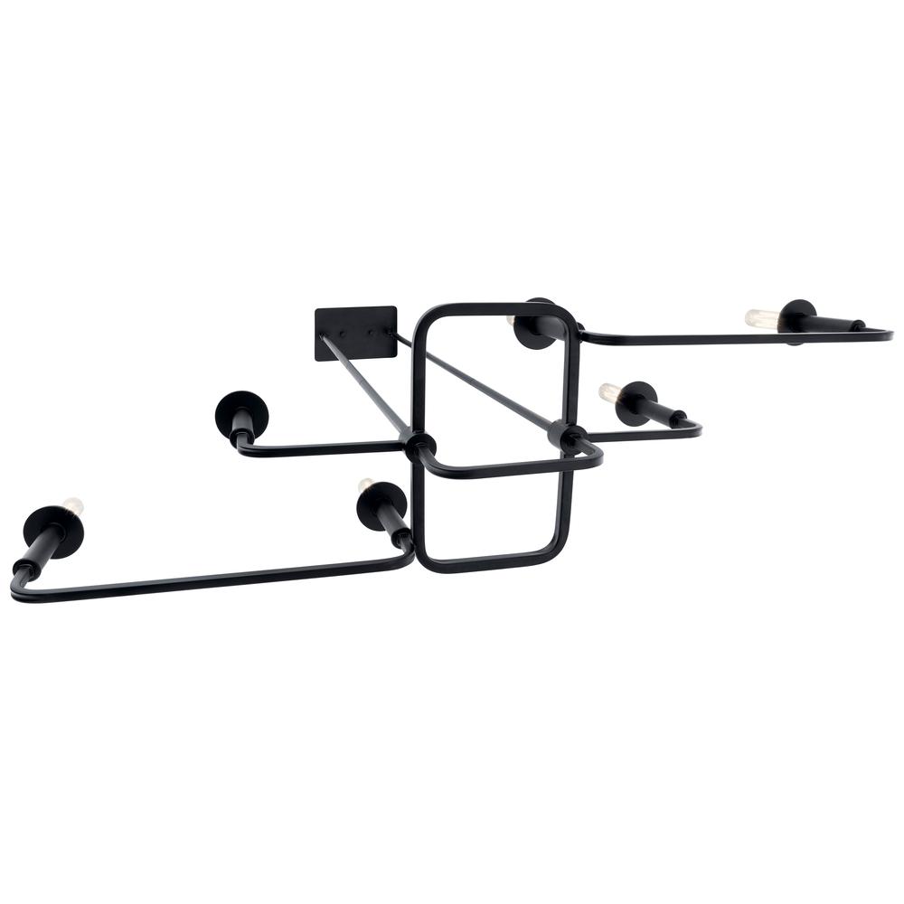 Alden 39 in. 6 Lights Chandelier Black Finish - Bees Lighting