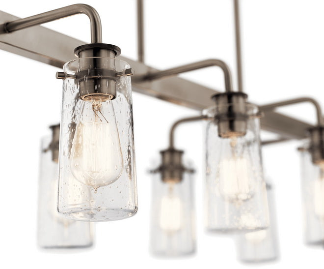 Braelyn 42 in. 8 Lights Linear Chandelier Silver Finish - Bees Lighting