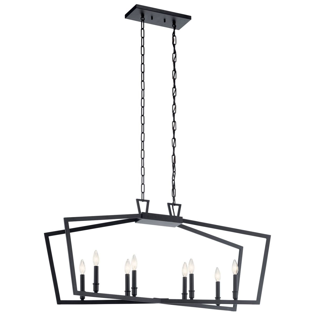Abbotswell 42 in. 8 Lights Chandelier Black Finish - Bees Lighting