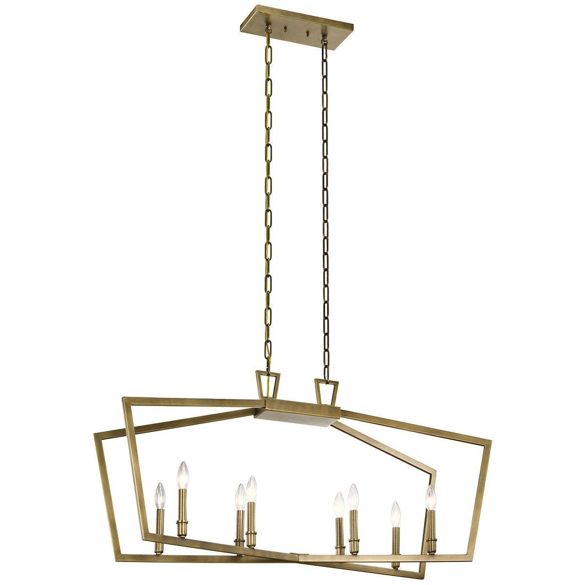 Abbotswell 42 in. 8 Lights Chandelier Natural Brass Finish - Bees Lighting