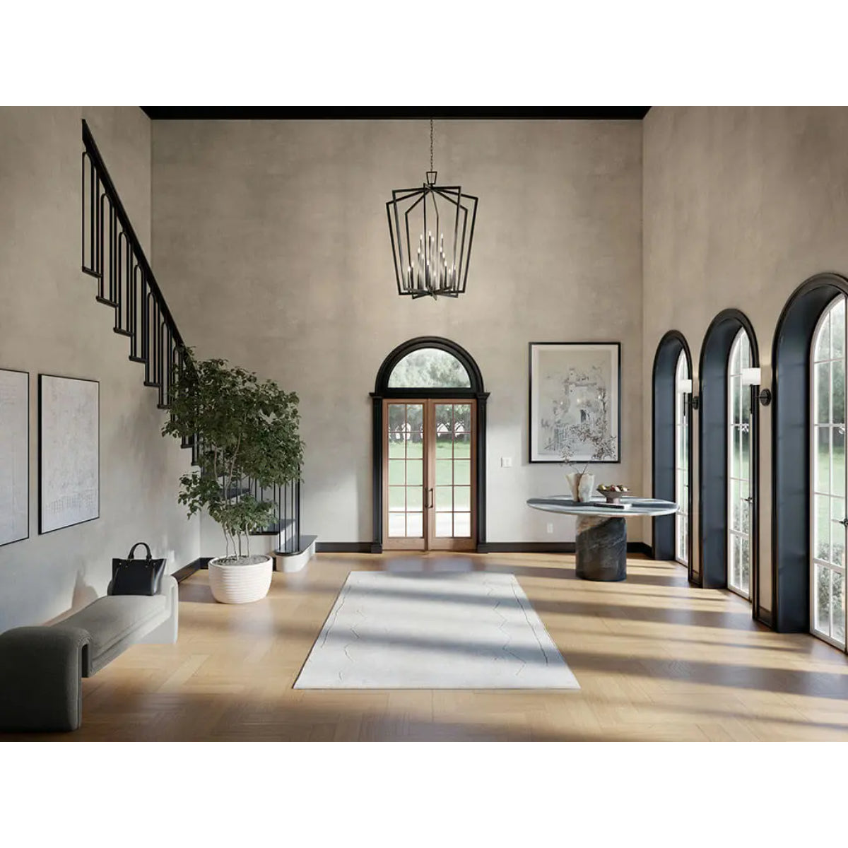 Abbotswell 37 in. 16 Lights Chandelier Black Finish - Bees Lighting