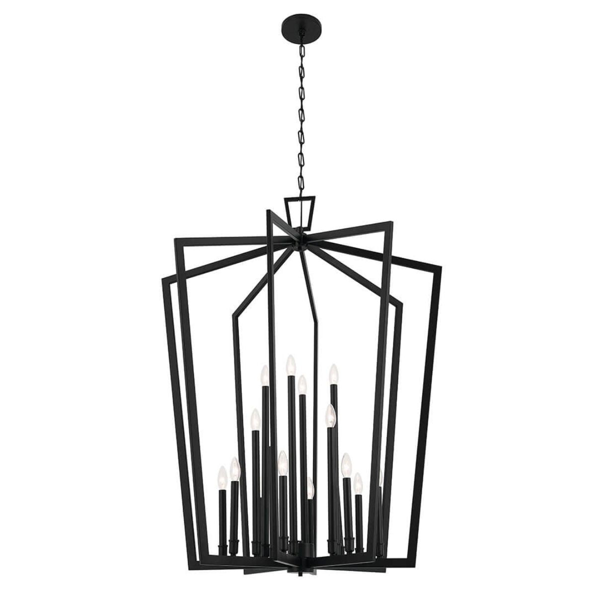 Abbotswell 37 in. 16 Lights Chandelier Black Finish - Bees Lighting