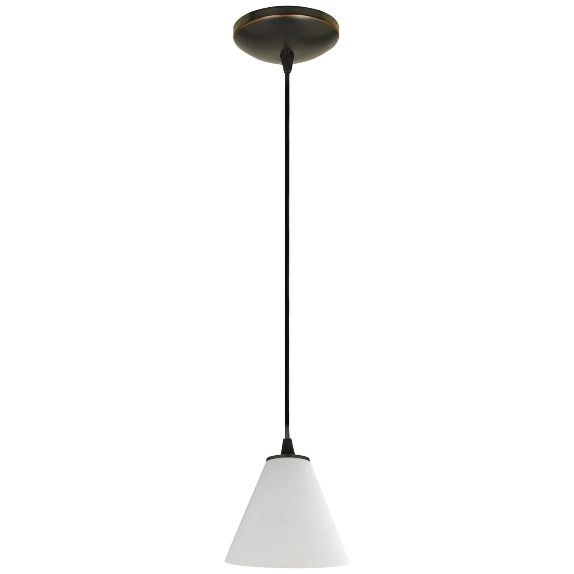 Martini 7" Pendant, Oil Rubbed Bronze Finish, White Diffuser, Cord - Bees Lighting