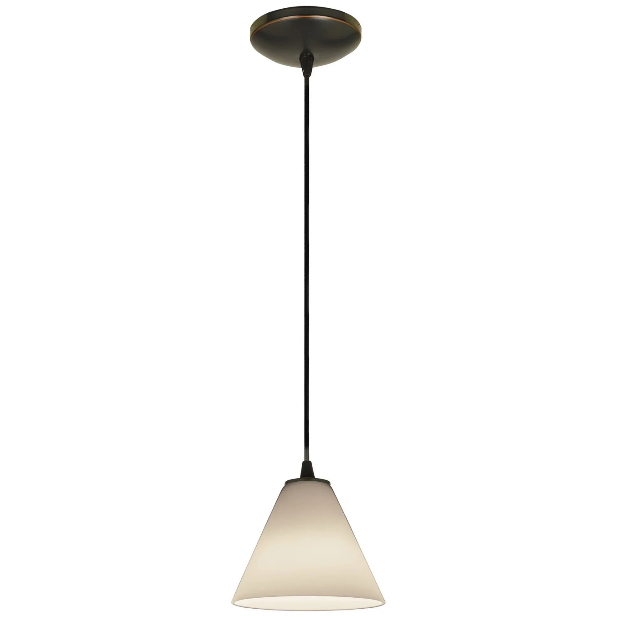 Martini 7" Pendant, Oil Rubbed Bronze Finish, White Diffuser, Cord - Bees Lighting