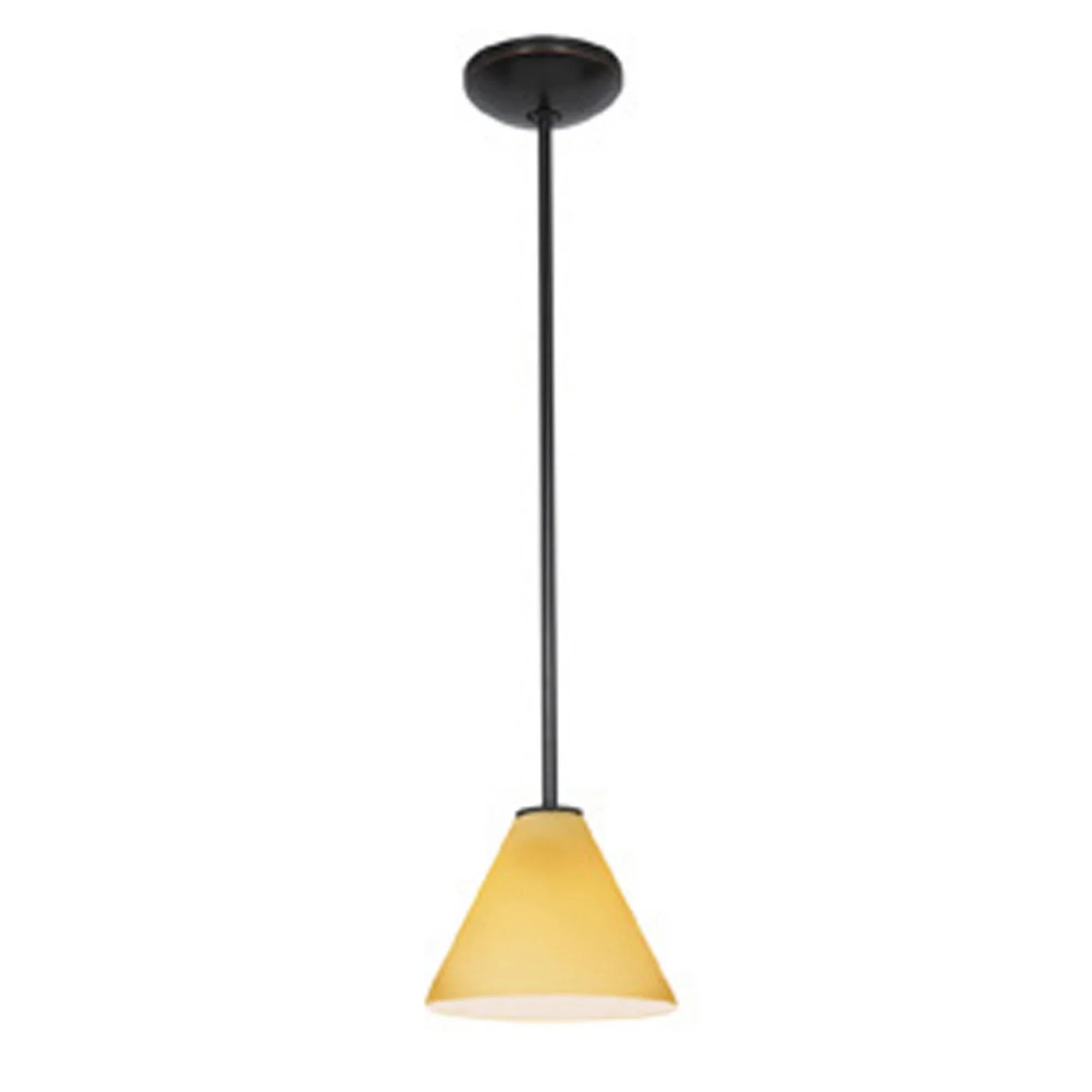 Martini 7" Pendant, Oil Rubbed Bronze Finish, Amber Diffuser, Rod - Bees Lighting