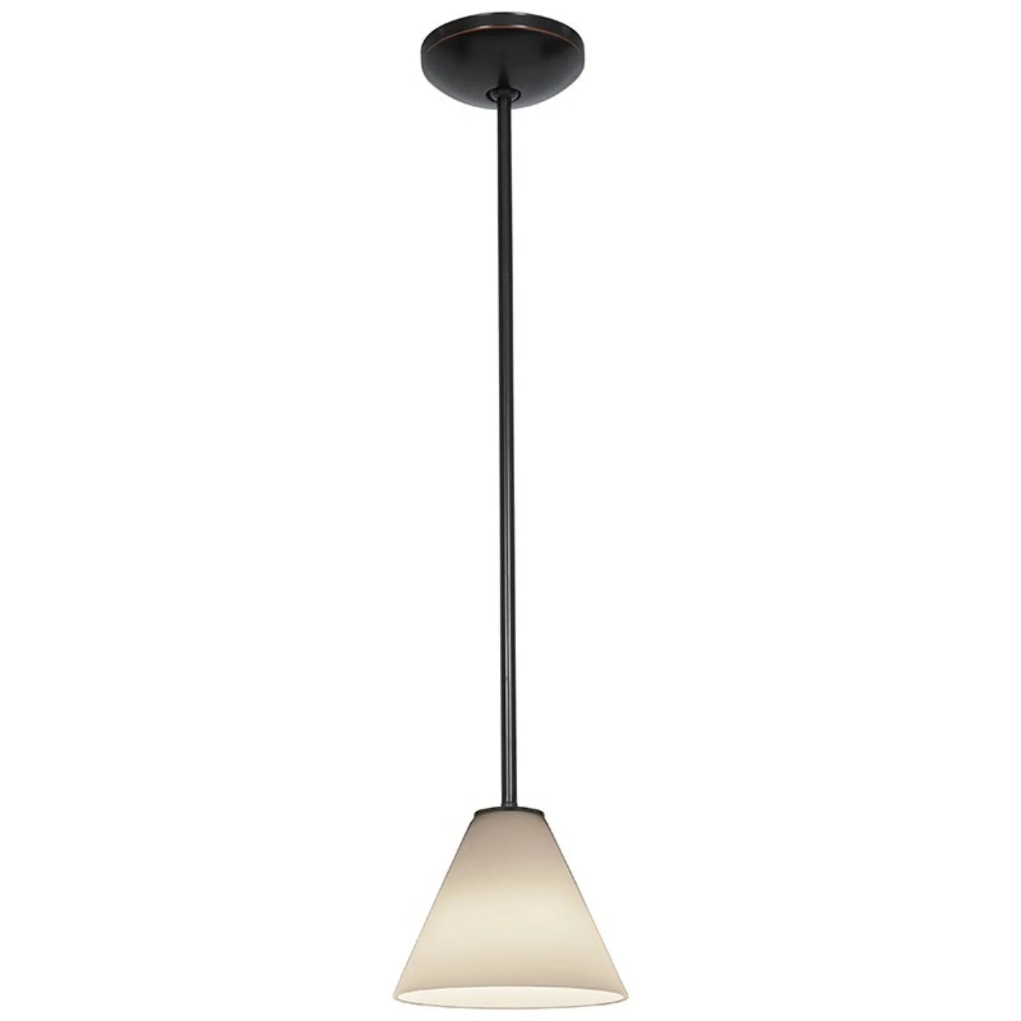 Martini 7" Pendant, Oil Rubbed Bronze Finish, White Diffuser, Rod - Bees Lighting