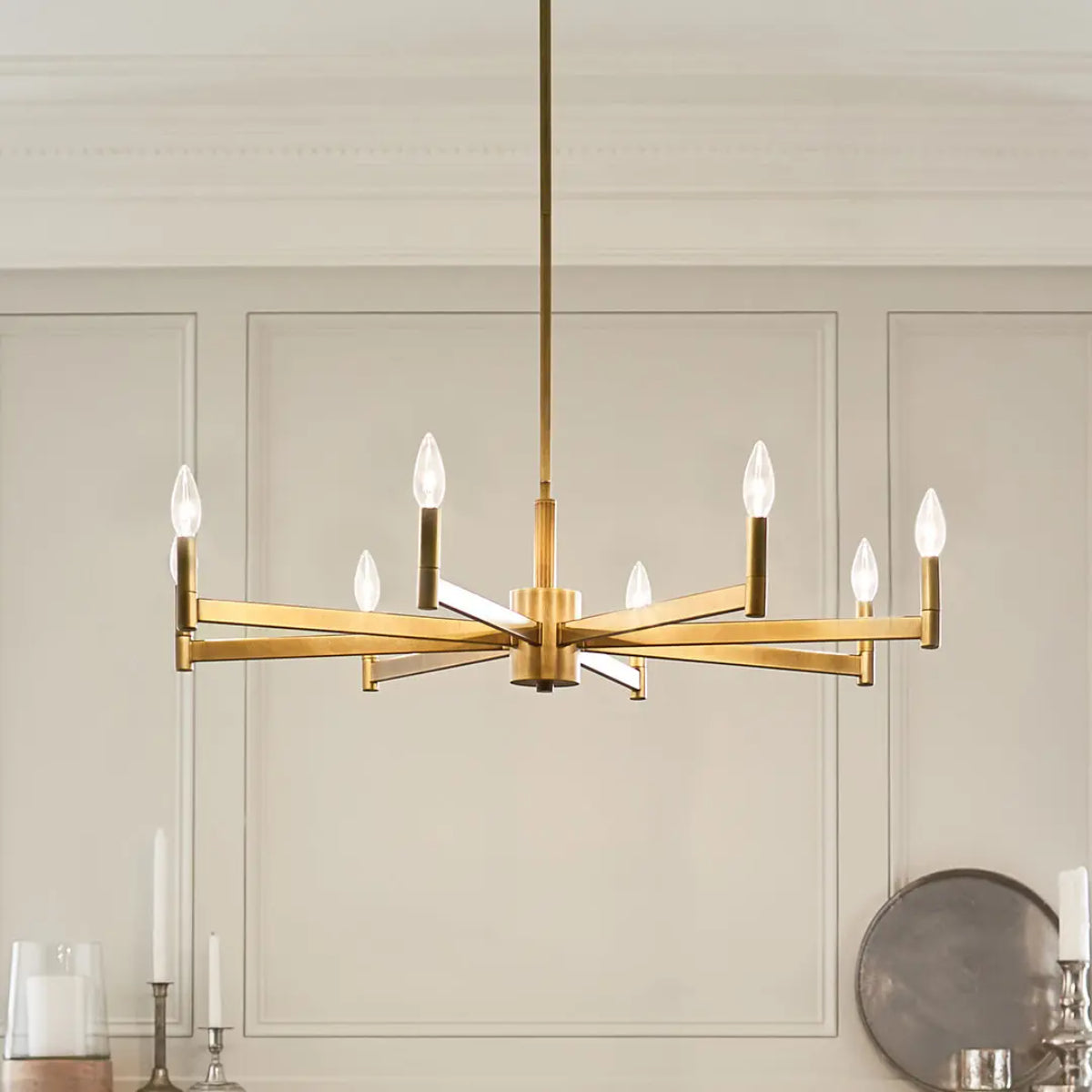 Erzo 36 In Chandelier Brass finish - Bees Lighting