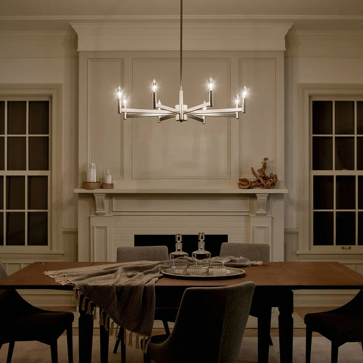 Erzo 36 In Chandelier Nickel finish - Bees Lighting