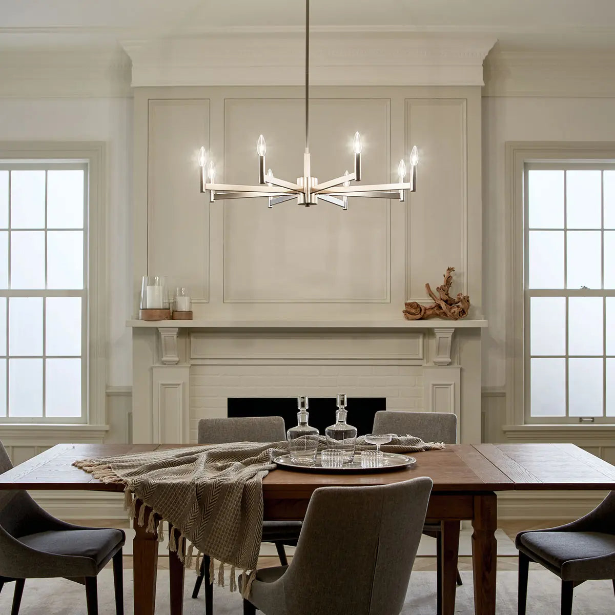 Erzo 36 In Chandelier Nickel finish - Bees Lighting
