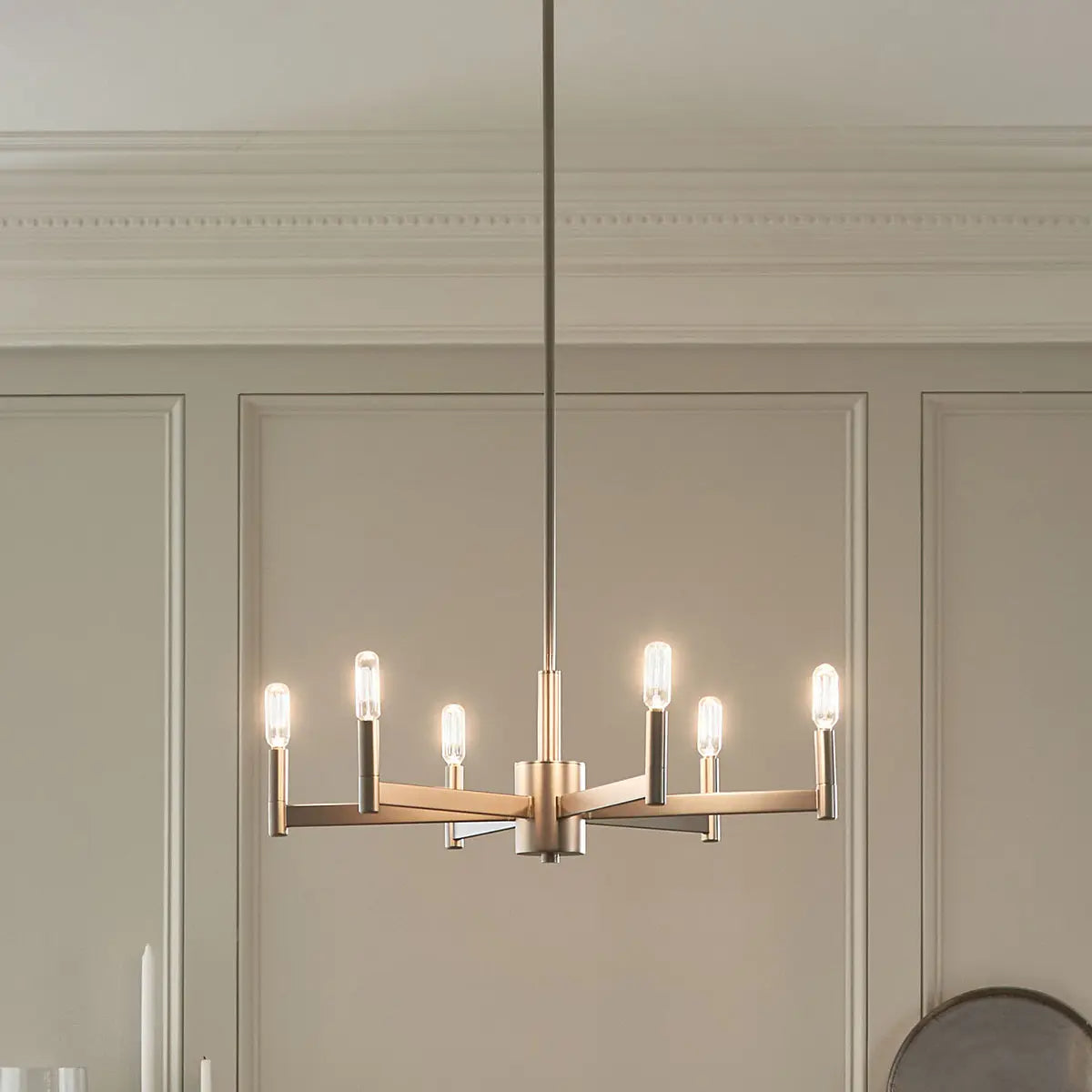 Erzo 26 In Chandelier Nickel finish - Bees Lighting