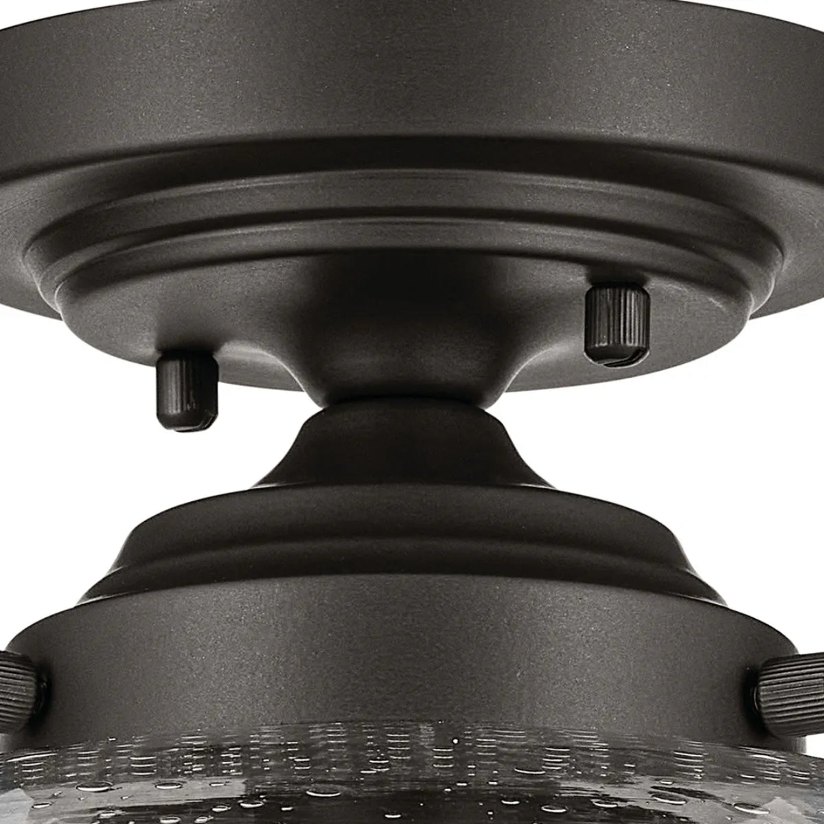 Avery 15" Semi-Flush Mount Light with Clear Seeded Glass, Olde Bronze Finish - Bees Lighting