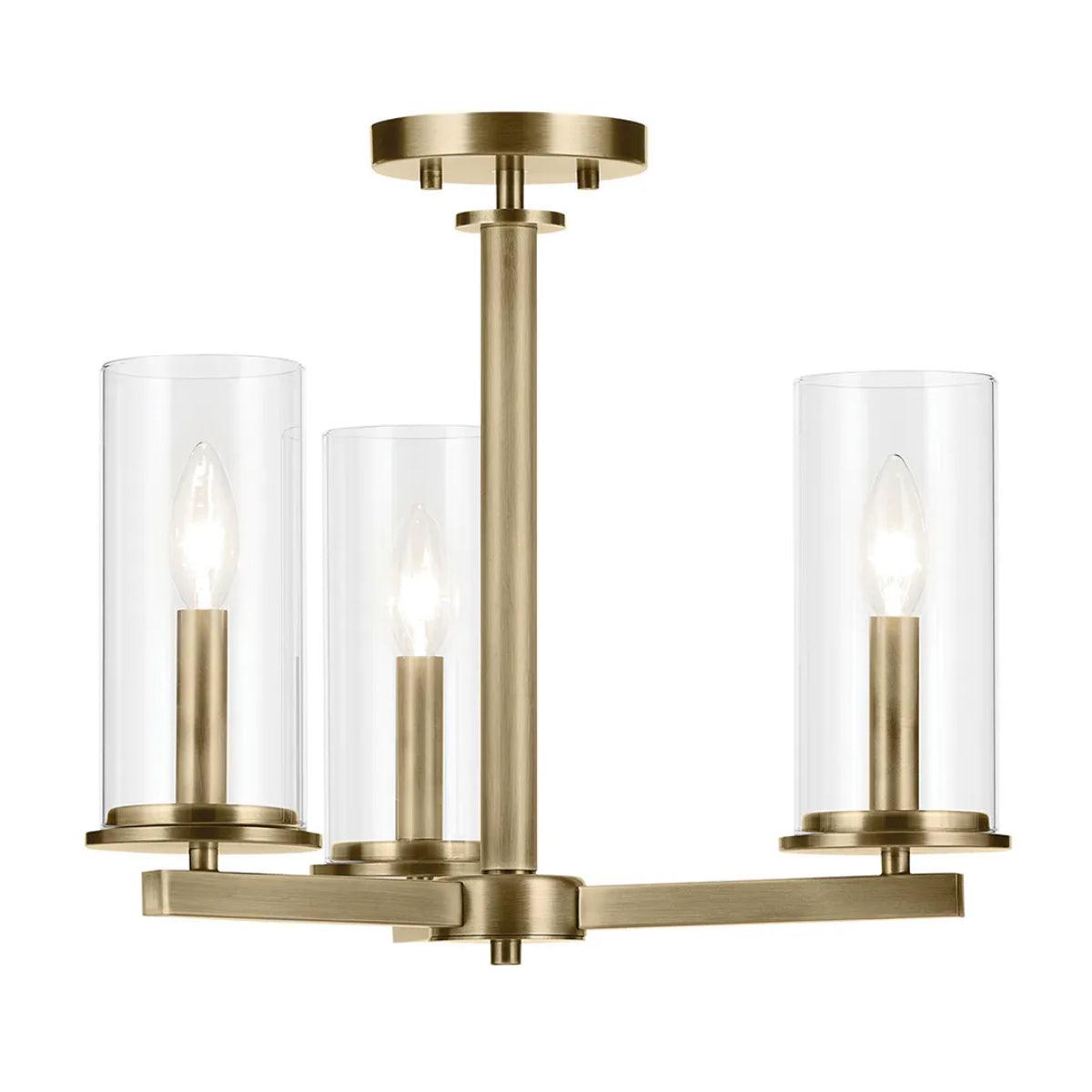 Crosby 18" 3-Light Convertible Chandelier/Semi Flush - Bees Lighting