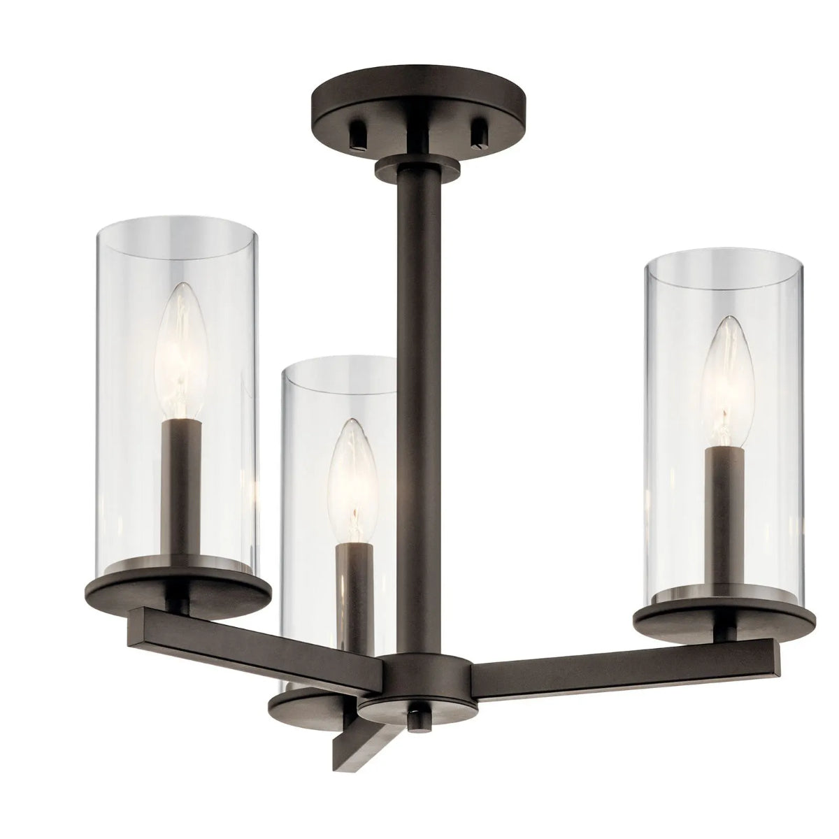 Crosby 18" 3-Light Convertible Chandelier/Semi Flush - Bees Lighting