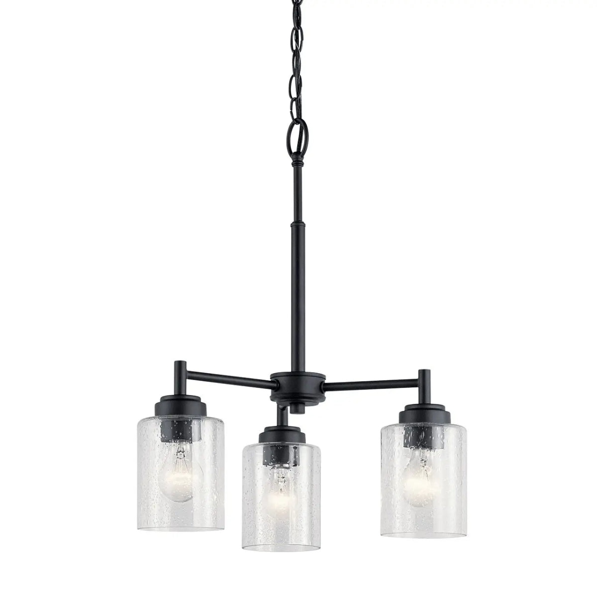 Winslow 18" 3-Light Chandelier, Black Finish - Bees Lighting