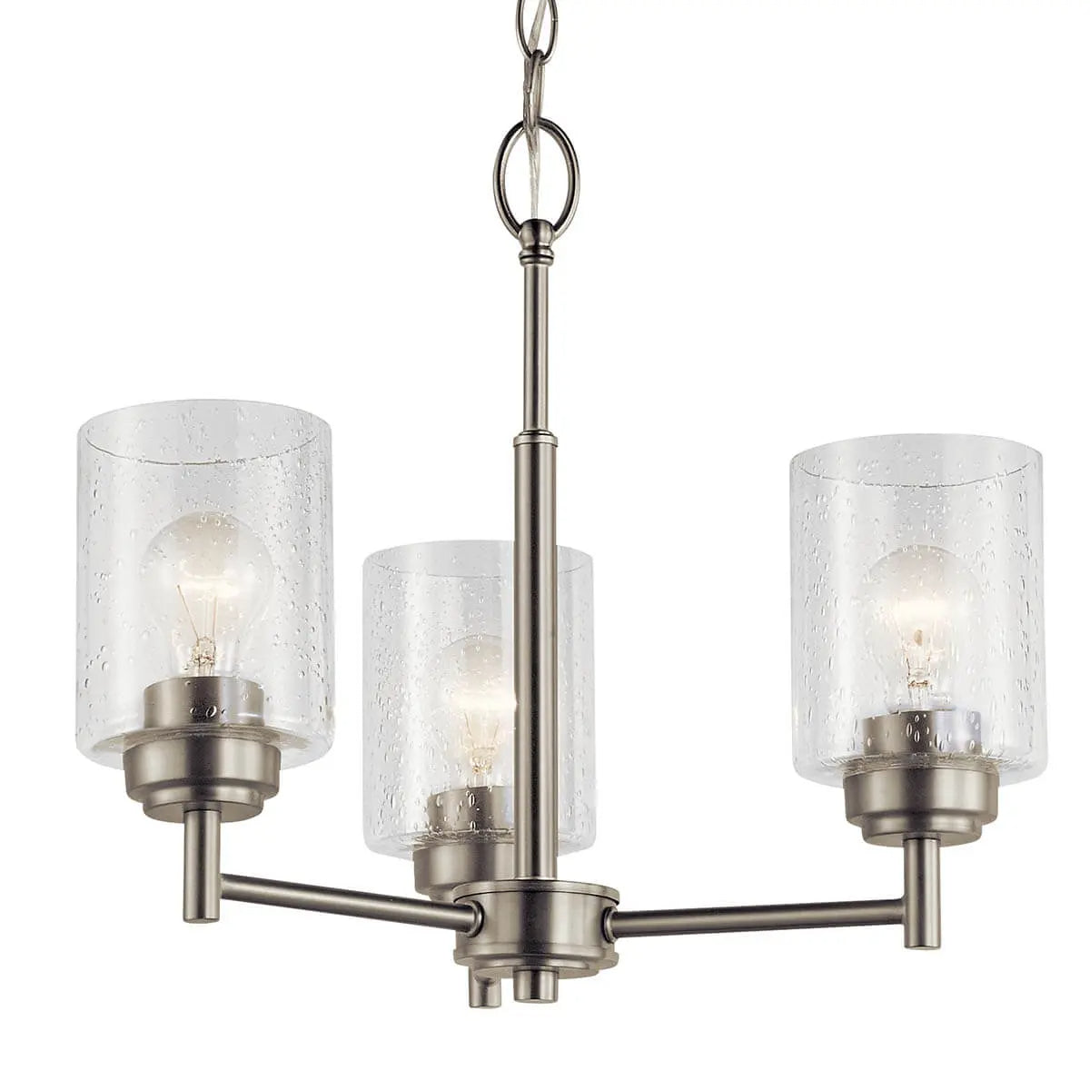 Winslow 18" 3-Light Chandelier, Brushed Nickel Finish - Bees Lighting