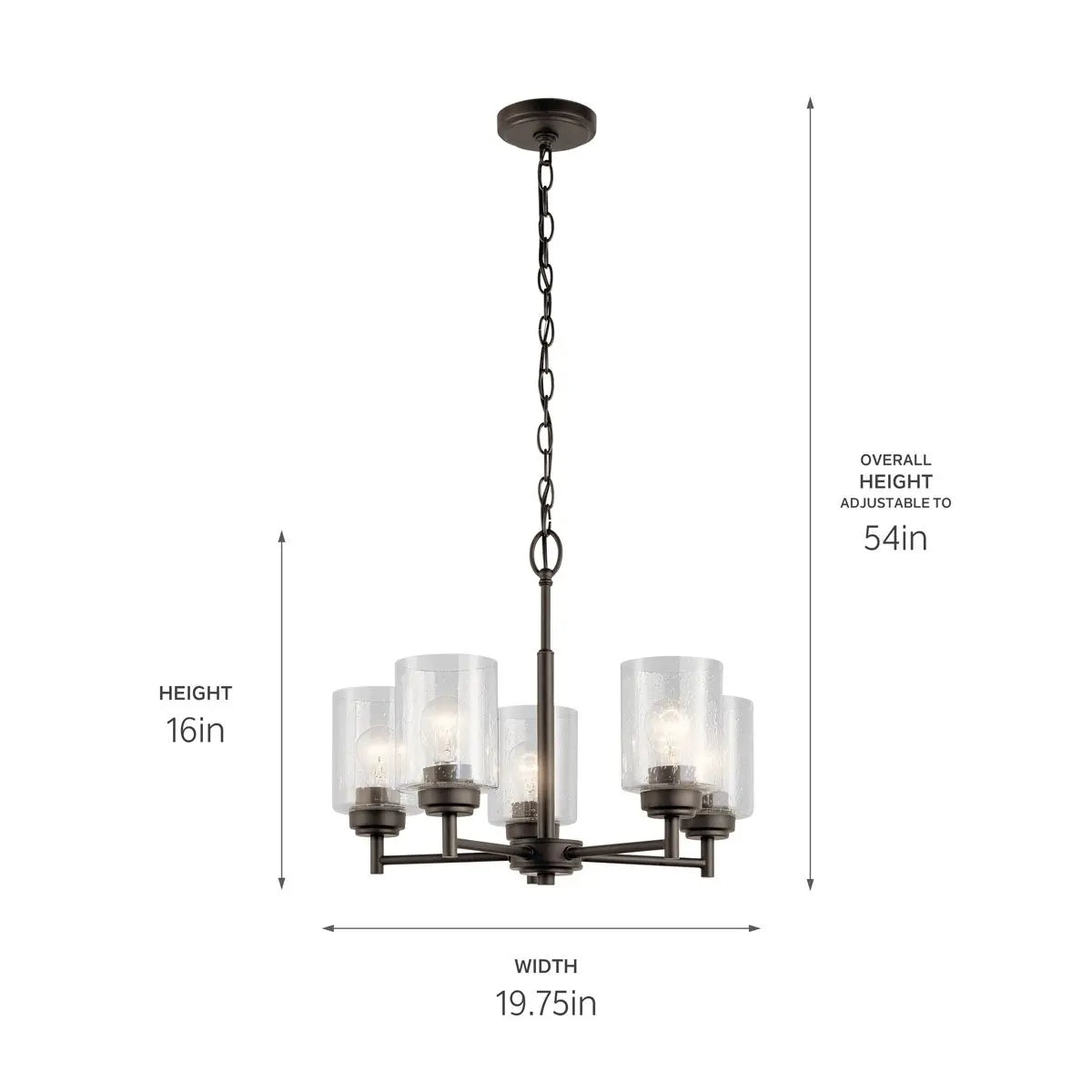 Winslow 20" 5-Light Chandelier, Olde Bronze Finish - Bees Lighting