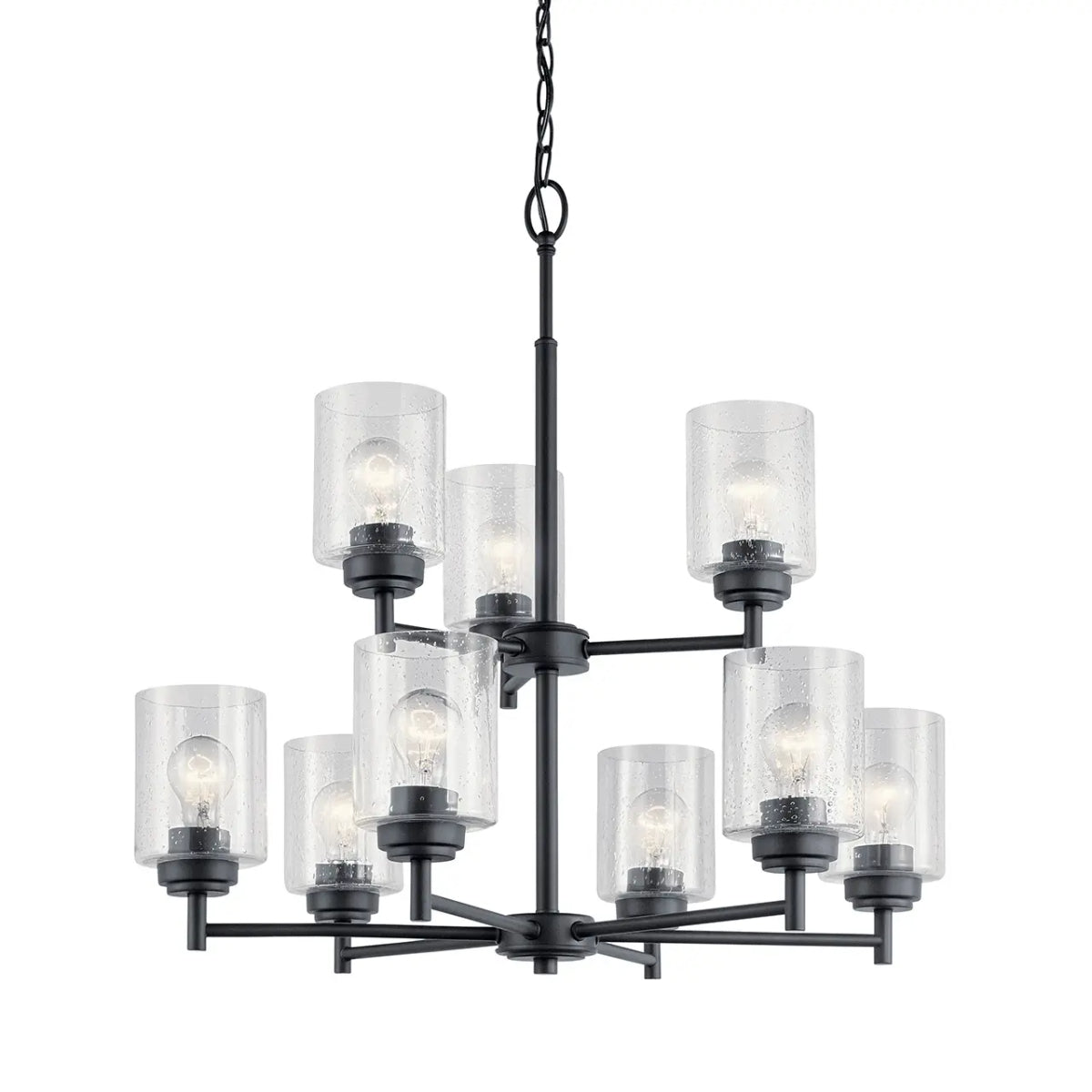 Winslow 27" 9-Light Chandelier, Black Finish - Bees Lighting