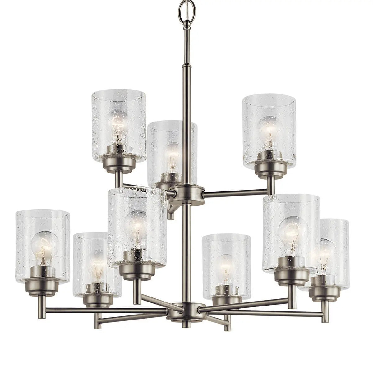 Winslow 27" 9-Light Chandelier, Brushed Nickel Finish - Bees Lighting
