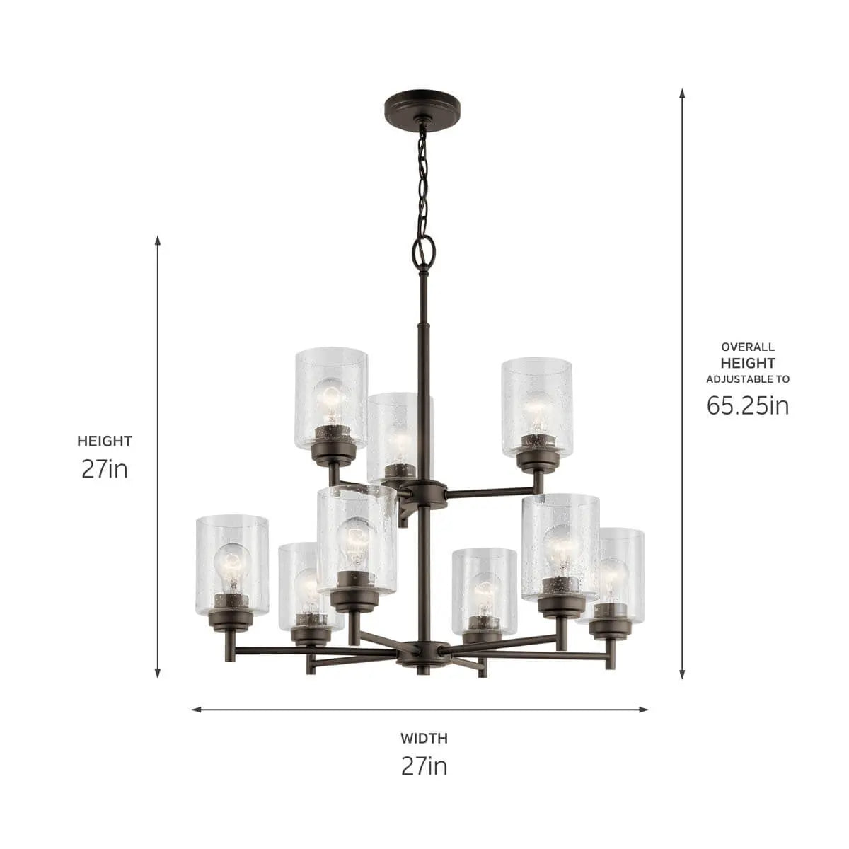 Winslow 27" 9-Light Chandelier, Olde Bronze Finish - Bees Lighting