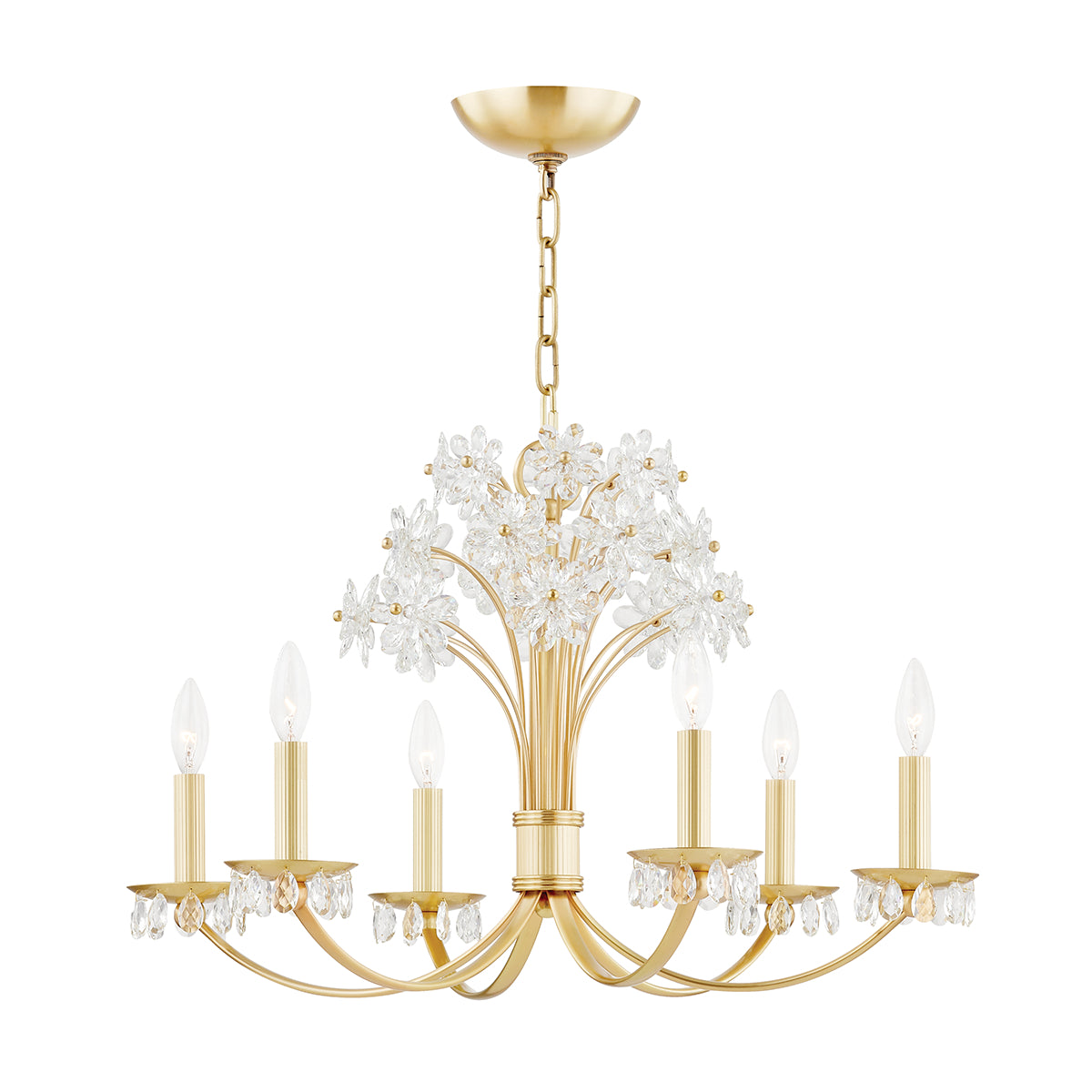 Beaumont 26" 6 Lights Chandelier Aged Brass Finish