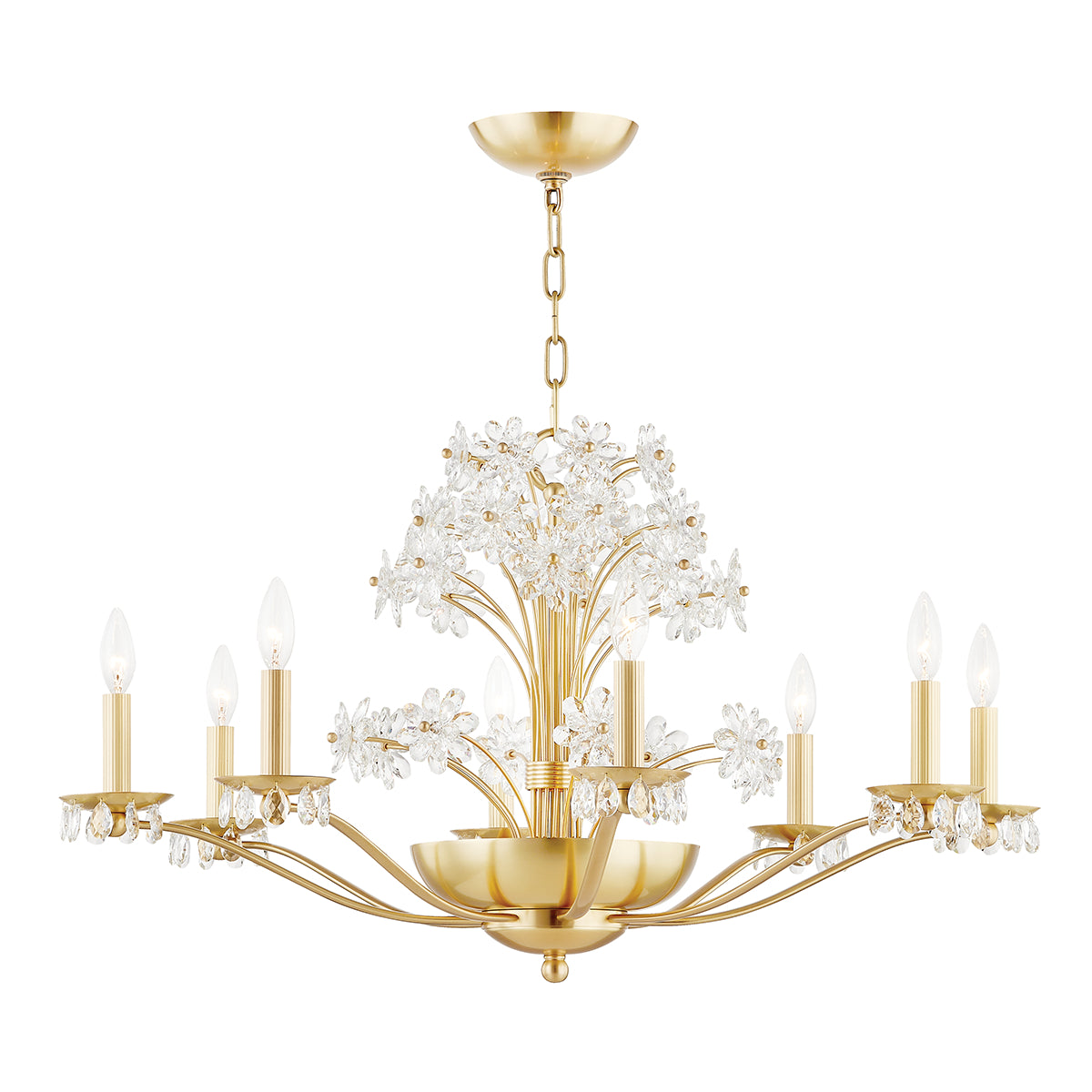 Beaumont 34" 10 Lights Chandelier Aged Brass Finish