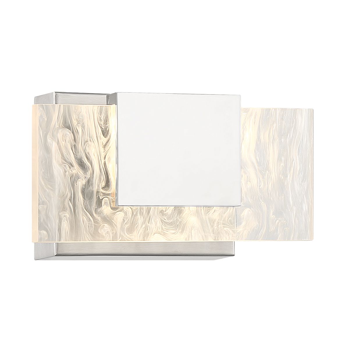 Kasha 9 in. LED Bath Sconce Chrome & Nickel Finish - Bees Lighting