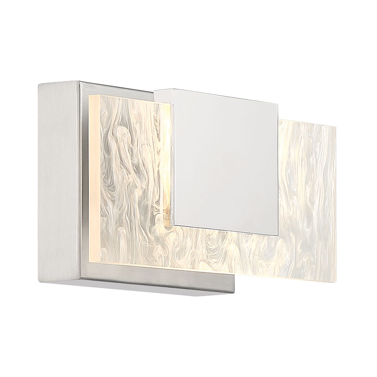 Kasha 9 in. LED Bath Sconce Chrome & Nickel Finish - Bees Lighting