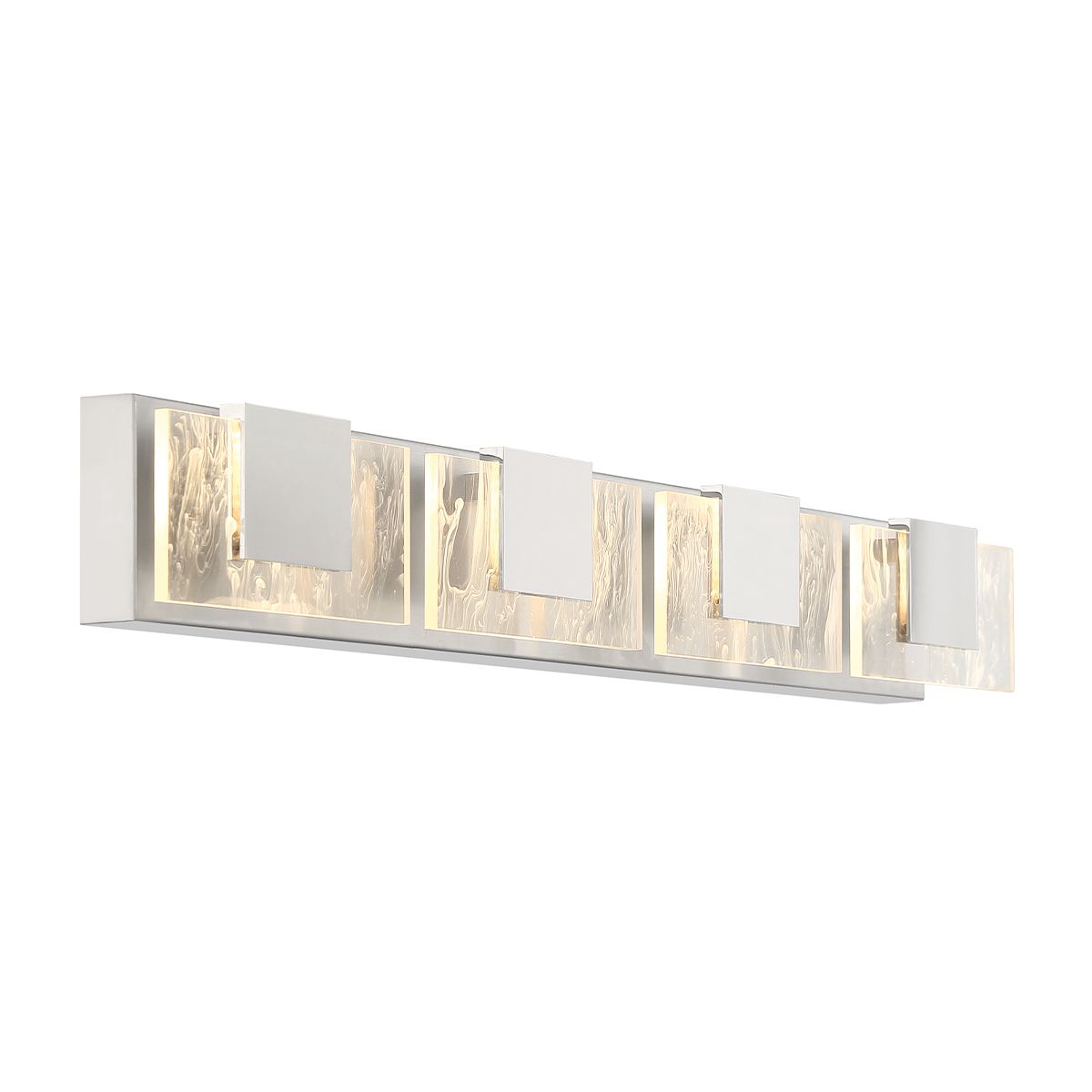 Kasha 4 Lights 37 in. LED Vanity Light Chrome & Nickel Finish - Bees Lighting