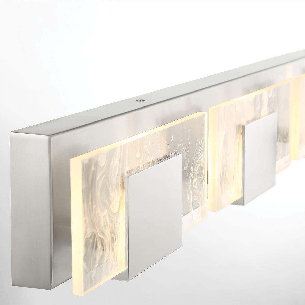 Kasha 4 Lights 37 in. LED Vanity Light Chrome & Nickel Finish - Bees Lighting