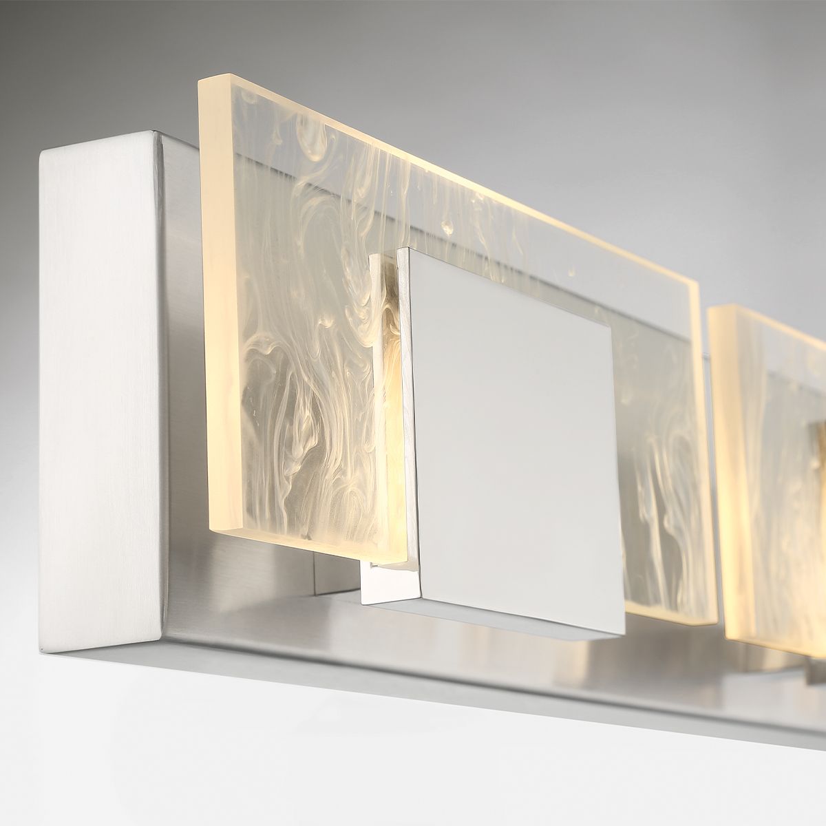 Kasha 4 Lights 37 in. LED Vanity Light Chrome & Nickel Finish - Bees Lighting