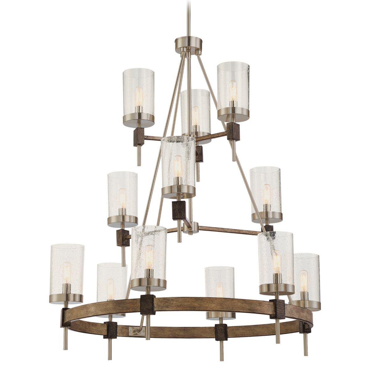 Bridlewood 34 in. 12 Lights Chandelier Brushed Nickel finish - Bees Lighting