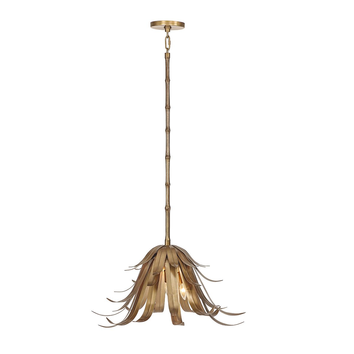 Kagra 3 Lights 24 in. Chandelier Brass Finish - Bees Lighting
