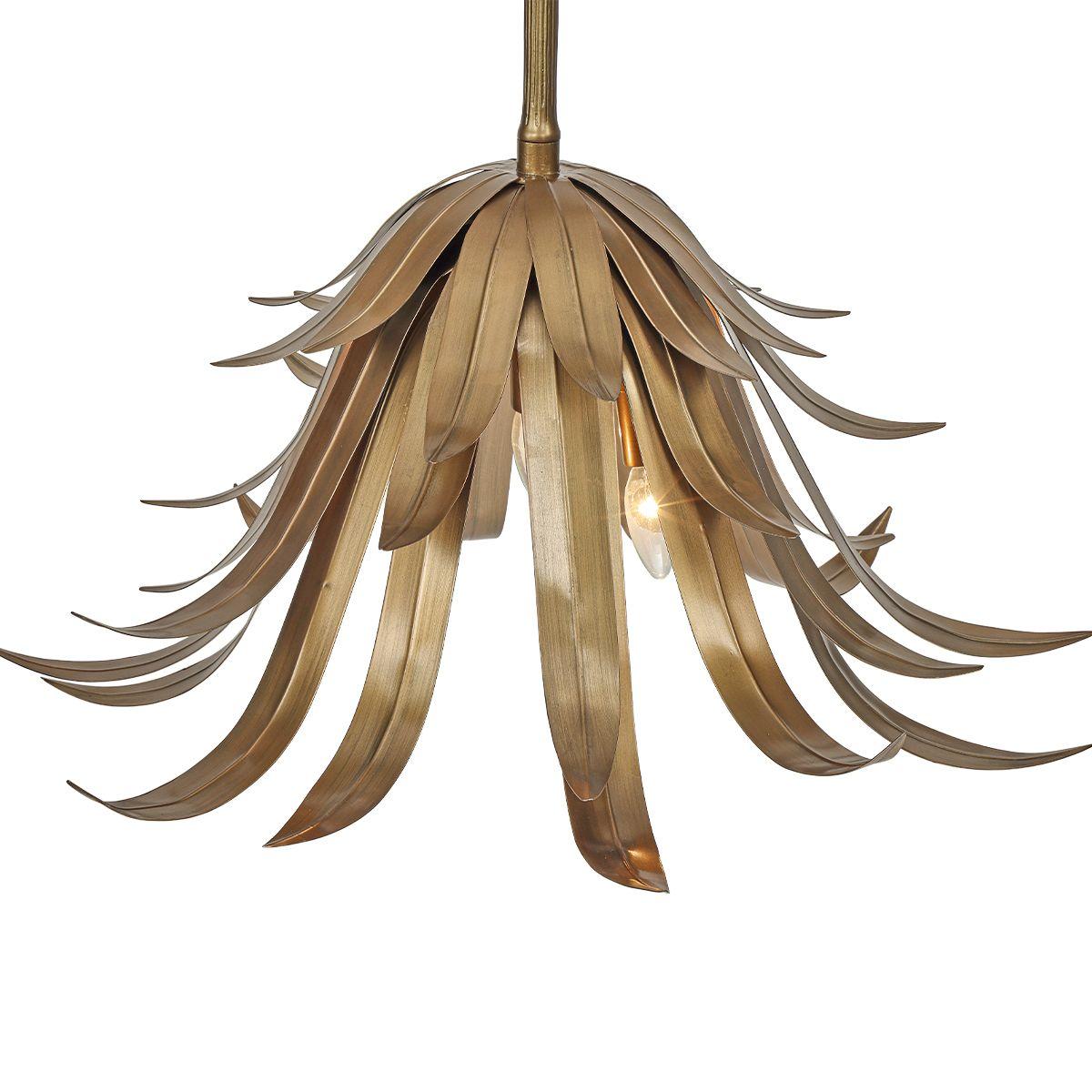 Kagra 3 Lights 24 in. Chandelier Brass Finish - Bees Lighting