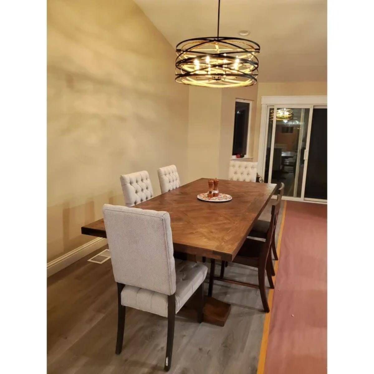 Vortic Flow 28 in. 8 Lights Pendant Light Dark Bronze & Gold Finish - Bees Lighting