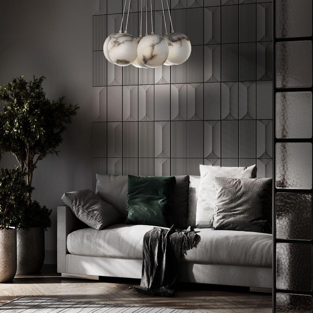 Kepler 18 in. 7 Lights LED Chandelier gold Finish - Bees Lighting